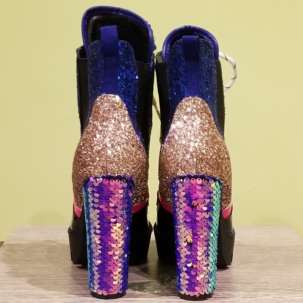 Sequin And Glitter Ankle Boots By Cape Robbin - Picture 3 of 4